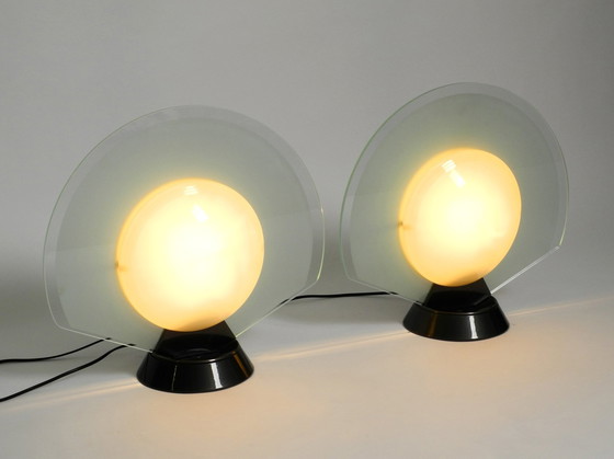 Image 1 of Paar große Tischlampen aus den 1980er Jahren von Pier Giuseppe Ramella für Arteluce Modell Tikal