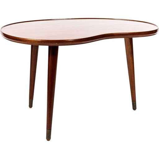 Freiform-Couchtisch auf drei Mahagonibeinen, dänisch 1960