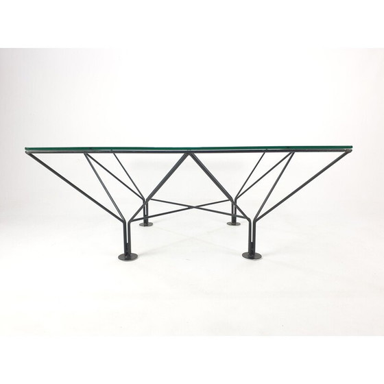 Image 1 of Vintage Couchtisch aus Metall und Glas, 1980