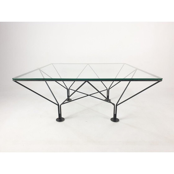 Image 1 of Vintage Couchtisch aus Metall und Glas, 1980