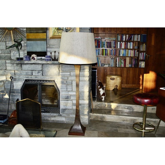 Image 1 of Stehlampe aus Bronze und Mahagoni von Stewart Ross für Hansen Lighting, New York 1960