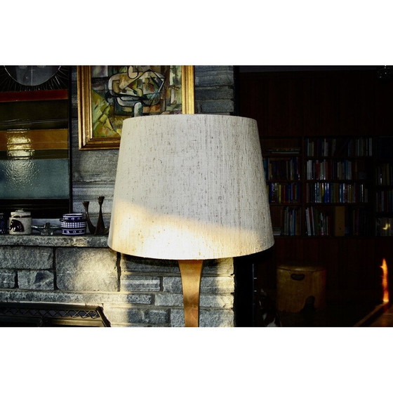 Image 1 of Stehlampe aus Bronze und Mahagoni von Stewart Ross für Hansen Lighting, New York 1960