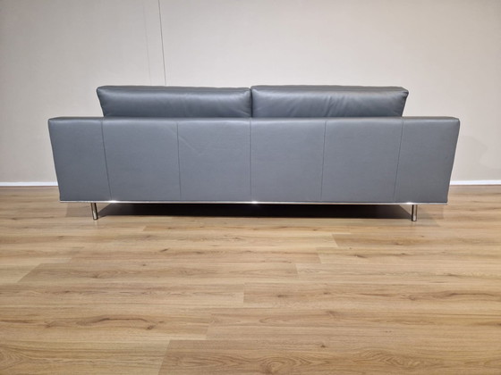 Image 1 of Musa Italia 3-Sitzer Sofa +2 Sessel Leder Grau Design