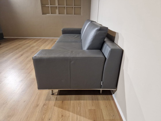 Image 1 of Musa Italia 3-Sitzer Sofa +2 Sessel Leder Grau Design