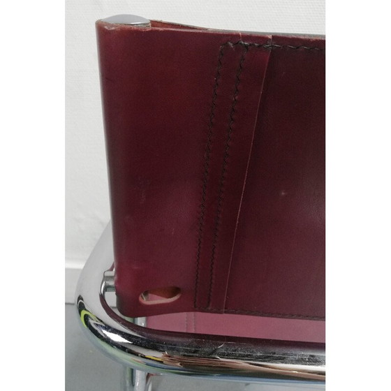 Image 1 of Vintage B34 Stuhl aus Leder und verchromtem Aluminium von Marcel Breuer