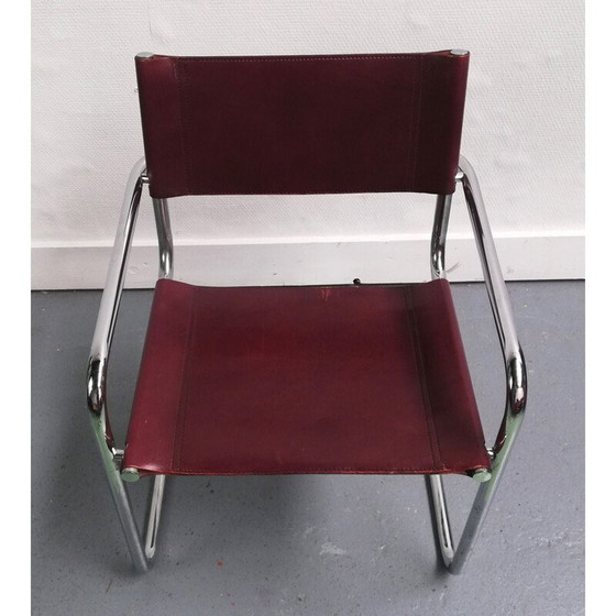 Image 1 of Vintage B34 Stuhl aus Leder und verchromtem Aluminium von Marcel Breuer