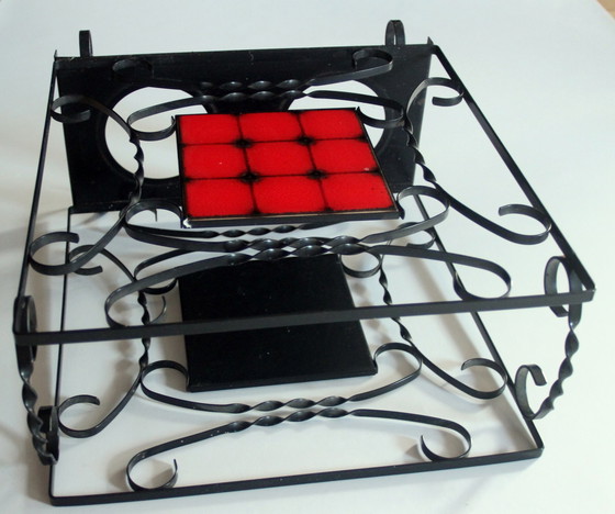 Image 1 of Handgefertigter Schirmständer Schmiedeeisen, Metall, Keramik - Vintage Aus Den 60Ern