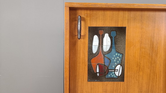 Image 1 of Mid Century Keramik Barschrank von Vigneron, 1960er Jahre