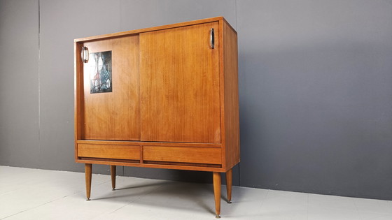 Image 1 of Mid Century Keramik Barschrank von Vigneron, 1960er Jahre