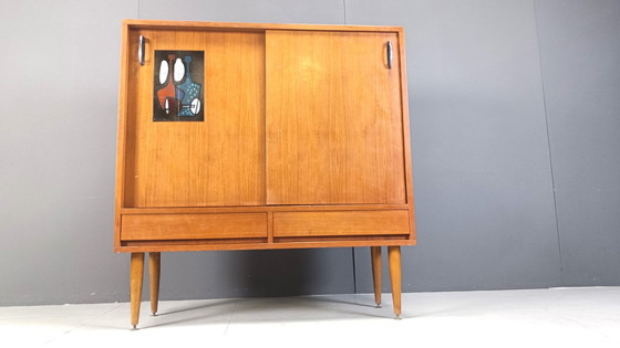 Image 1 of Mid Century Keramik Barschrank von Vigneron, 1960er Jahre