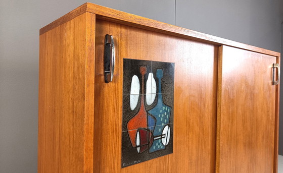 Image 1 of Mid Century Keramik Barschrank von Vigneron, 1960er Jahre