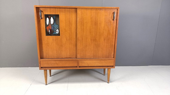 Image 1 of Mid Century Keramik Barschrank von Vigneron, 1960er Jahre