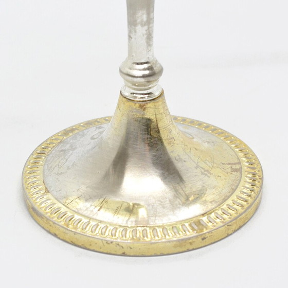 Image 1 of Dreifach verzweigter vergoldeter Kerzenständer im Vintage-Stil