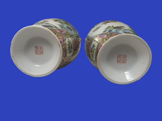 Image 1 of Chinesische Keramikvase Grüne Familie