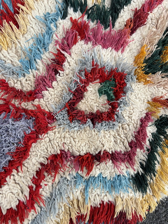 Image 1 of Vintage Bunte marokkanische Wolle Handmade Teppich