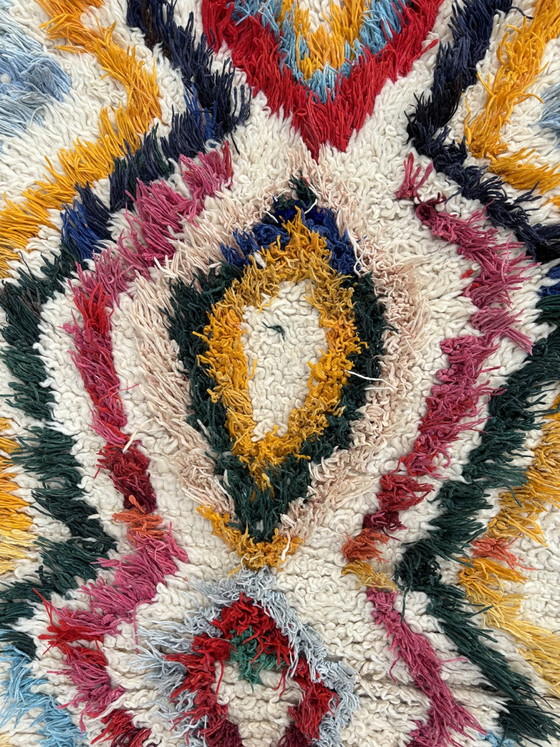 Image 1 of Vintage Bunte marokkanische Wolle Handmade Teppich