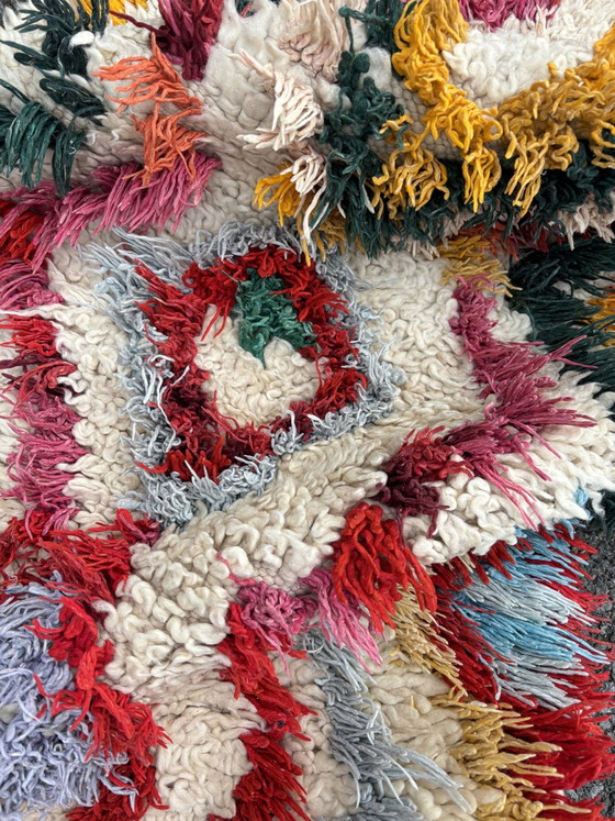 Image 1 of Vintage Bunte marokkanische Wolle Handmade Teppich