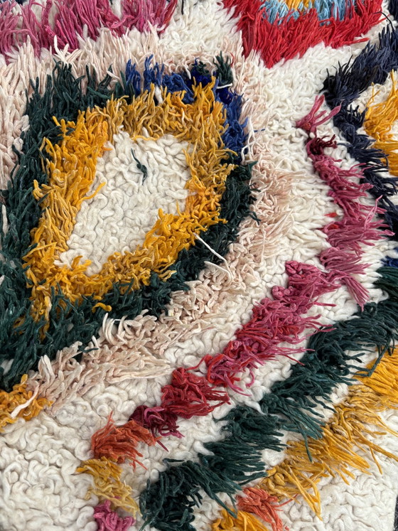 Image 1 of Vintage Bunte marokkanische Wolle Handmade Teppich
