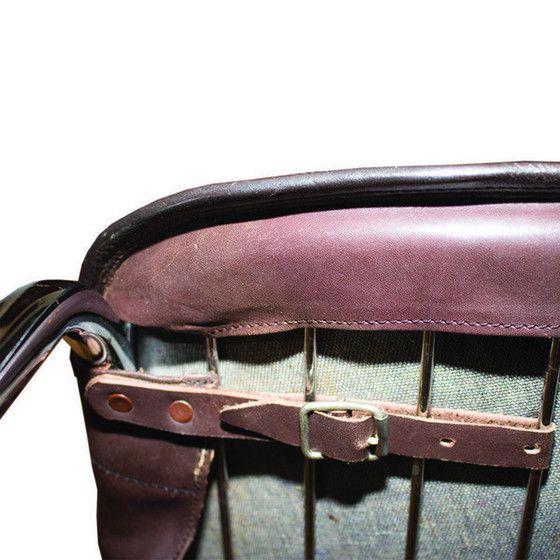 Image 1 of Gastone Rinaldi Stil Esszimmerstühle mit Original-Rindsleder bezogen, Satz von zwei, Italien, 1960S