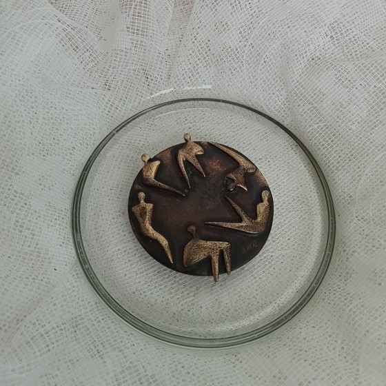 Image 1 of Designer Corry Ammerlaan Flügelwaage mit Bronzeplakette