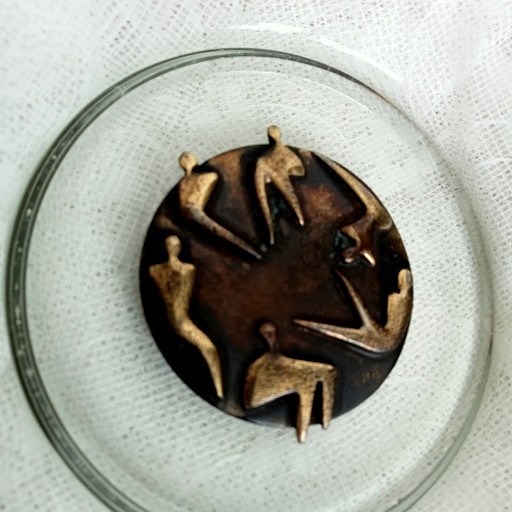 Designer Corry Ammerlaan Flügelwaage mit Bronzeplakette