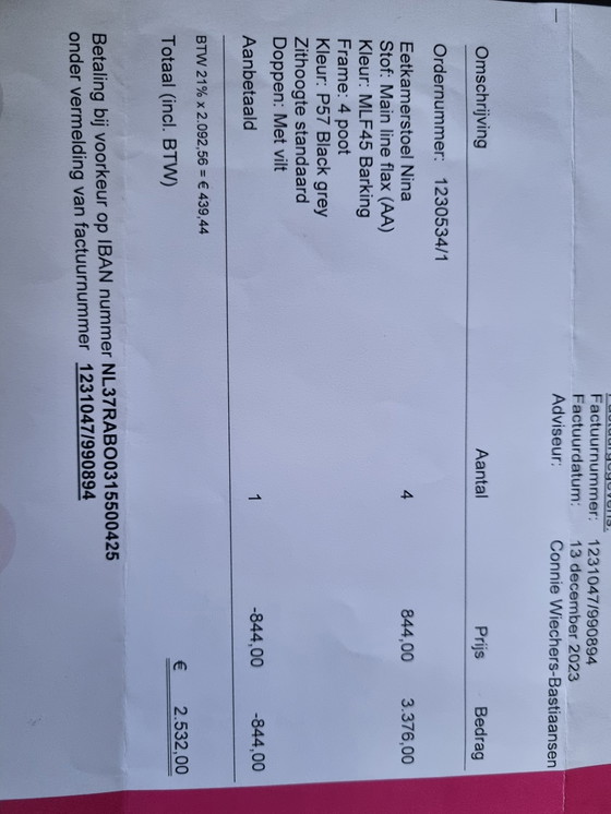 Image 1 of 4x Artifort Nina Stuhl