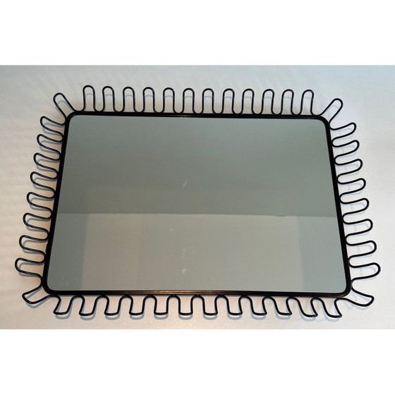 Image 1 of Paar schwarz lackierte Vintage-Metallspiegel, 1980