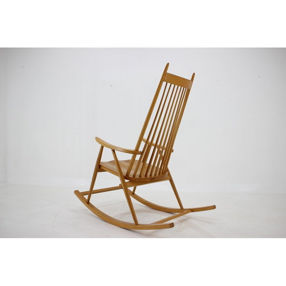 Image 1 of Vintage Schaukelstuhl aus Buchenholz von Varjosen Puunjalostus für Uusikylä, Finnland 1960er Jahre