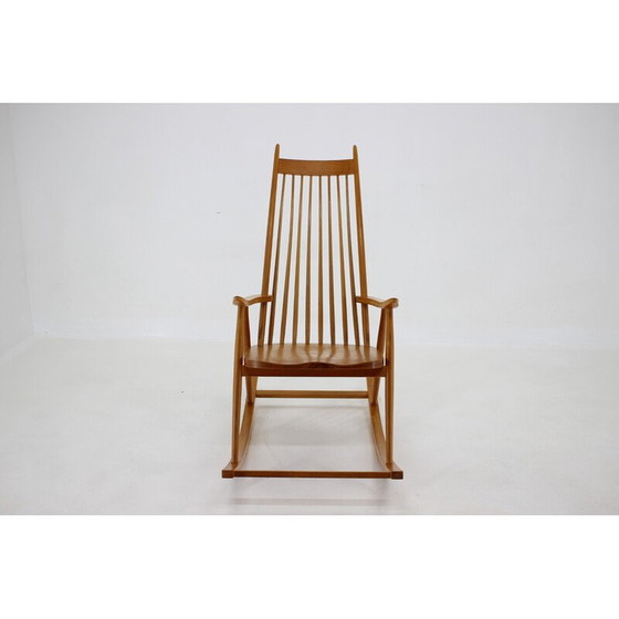 Image 1 of Vintage Schaukelstuhl aus Buchenholz von Varjosen Puunjalostus für Uusikylä, Finnland 1960er Jahre