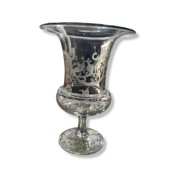 Image 1 of Paar dekorierte Glasvasen, 1980