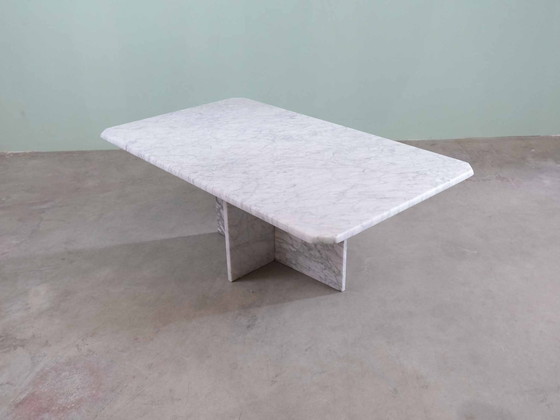 Image 1 of Vintage Eleganter Carrara Marmor Couchtisch