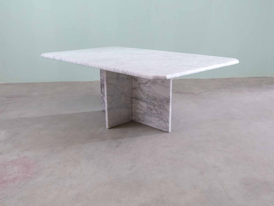 Image 1 of Vintage Eleganter Carrara Marmor Couchtisch