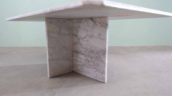 Image 1 of Vintage Eleganter Carrara Marmor Couchtisch