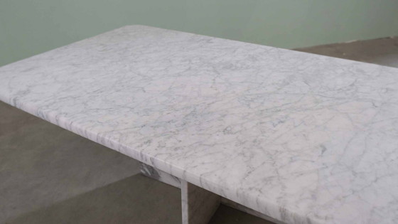 Image 1 of Vintage Eleganter Carrara Marmor Couchtisch
