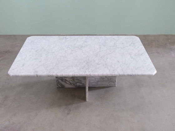 Image 1 of Vintage Eleganter Carrara Marmor Couchtisch