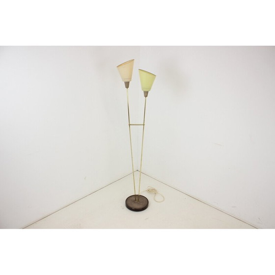Image 1 of Vintage Stehlampe aus Messing und Kunststoff, Tschechoslowakei 1960er Jahre