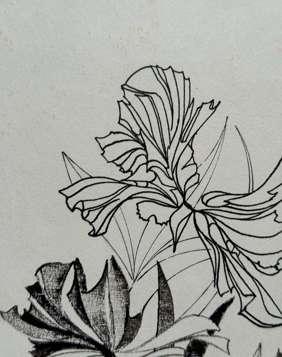 Image 1 of Eugene Eechaut (1928-2019) Florale Tuschekomposition, 1970