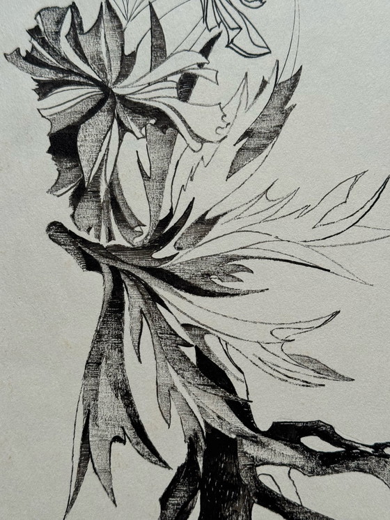 Image 1 of Eugene Eechaut (1928-2019) Florale Tuschekomposition, 1970