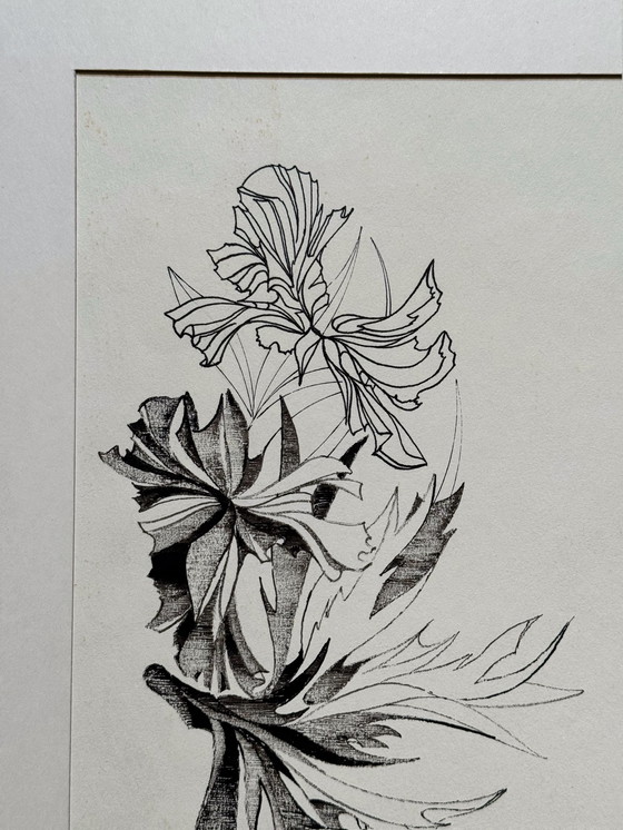 Image 1 of Eugene Eechaut (1928-2019) Florale Tuschekomposition, 1970