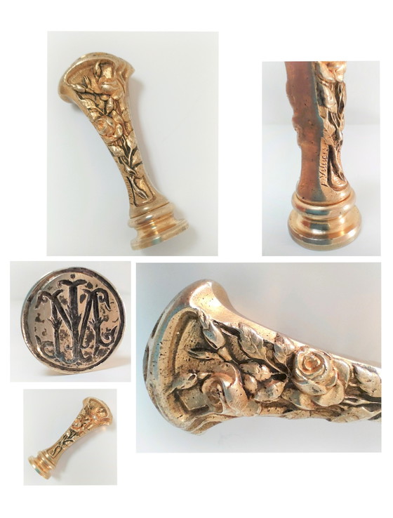 Image 1 of Siegel Stempel Jugendstil Bronze Signiert