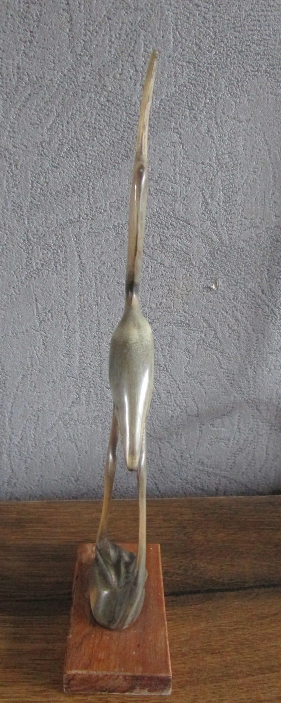 Image 1 of Aus Speckstein geschnitzter Reiher.