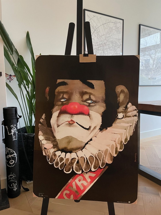 Image 1 of Waldemar Swierzy (1931-2013), "Zirkusclown mit Flansch" , 1970, Plakat Nr. 29, Copyright By Desa Foreign Trade Enterprise, Krieg