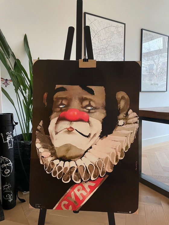 Image 1 of Waldemar Swierzy (1931-2013), "Zirkusclown mit Flansch" , 1970, Plakat Nr. 29, Copyright By Desa Foreign Trade Enterprise, Krieg