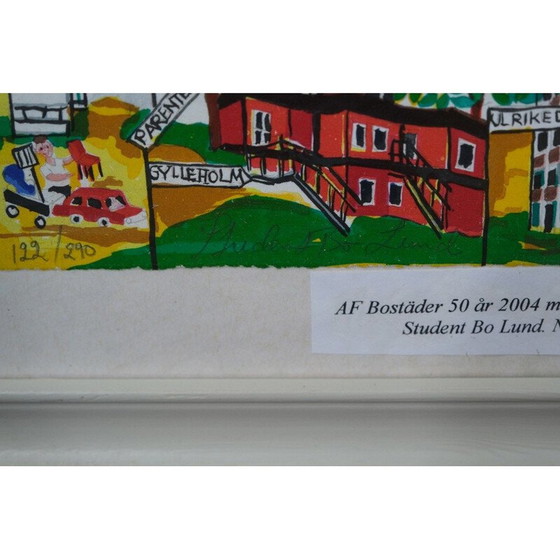 Image 1 of Alte Lithographie von Gunilla Mann, Schweden 1990