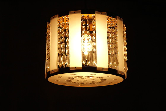 Image 1 of Anhänger aus Kristallglas und Messing von Jablonecké Sklárny