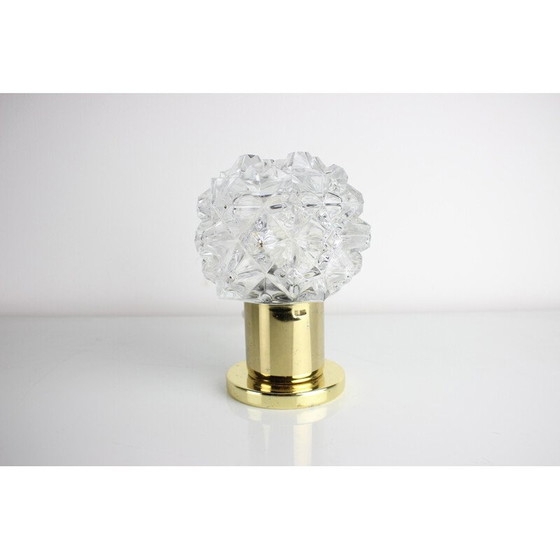 Image 1 of Alte Wandlampe aus Glas und Messing, Tschechoslowakei