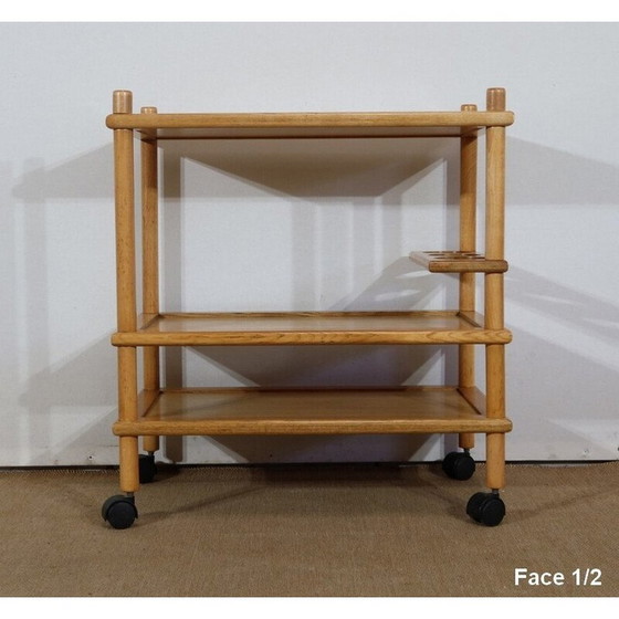 Image 1 of Vintage-Serviertisch mit drei Tabletts auf Rädern, 1960er-1970er Jahre