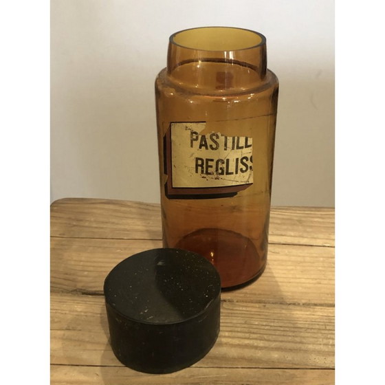 Image 1 of Bernsteinfarbenes Medizin-Glas