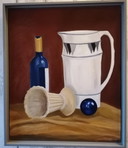 Stillleben mit Weinflasche und Krug, Coby den Ouden