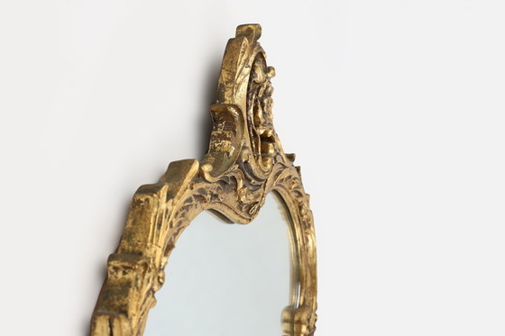 Image 1 of Belgischer goldgerahmter ovaler Spiegel im Louis-XV-Stil des 20.